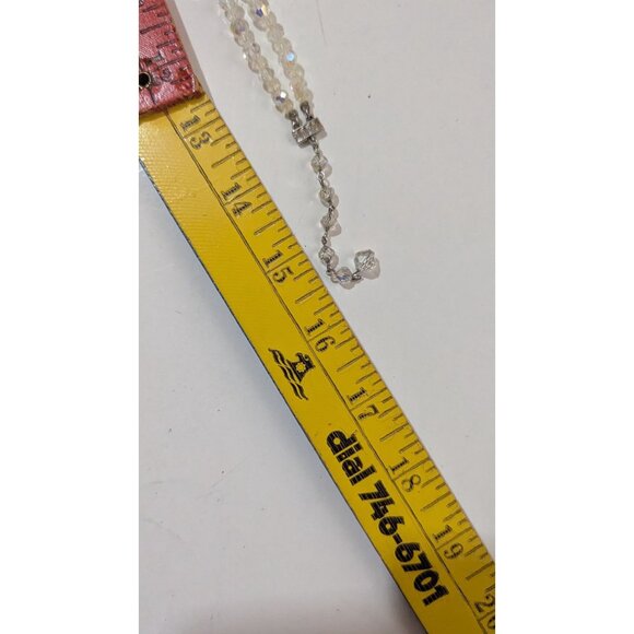 Vintage Aurora Borealis Crystal Necklace Clip-On Earring Set Double Strand Beads - Picture 7 of 7